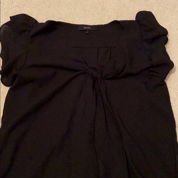 Eclair flutter sleeve blouse with neck tie - Picture 2 of 5